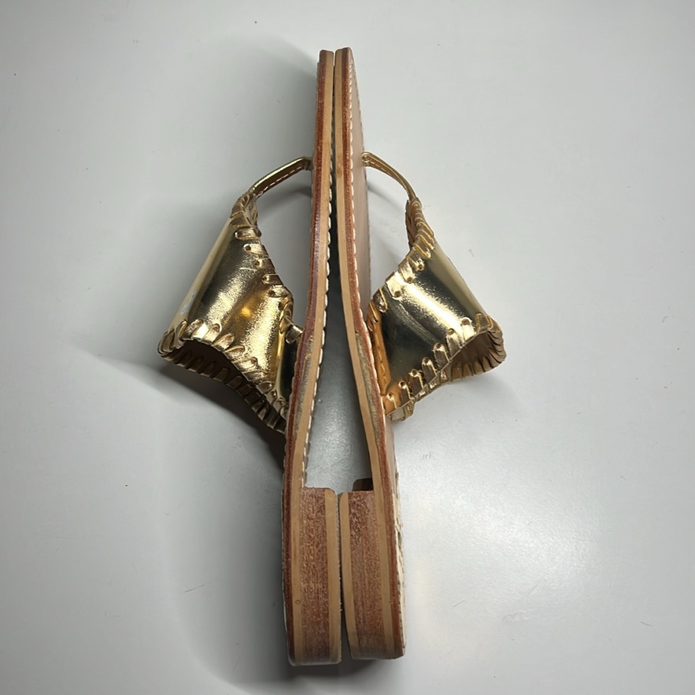 Jack Rogers Embroidered "I Do" Leather Thong Sandals Women’s Size 10 - Picture 5 of 9